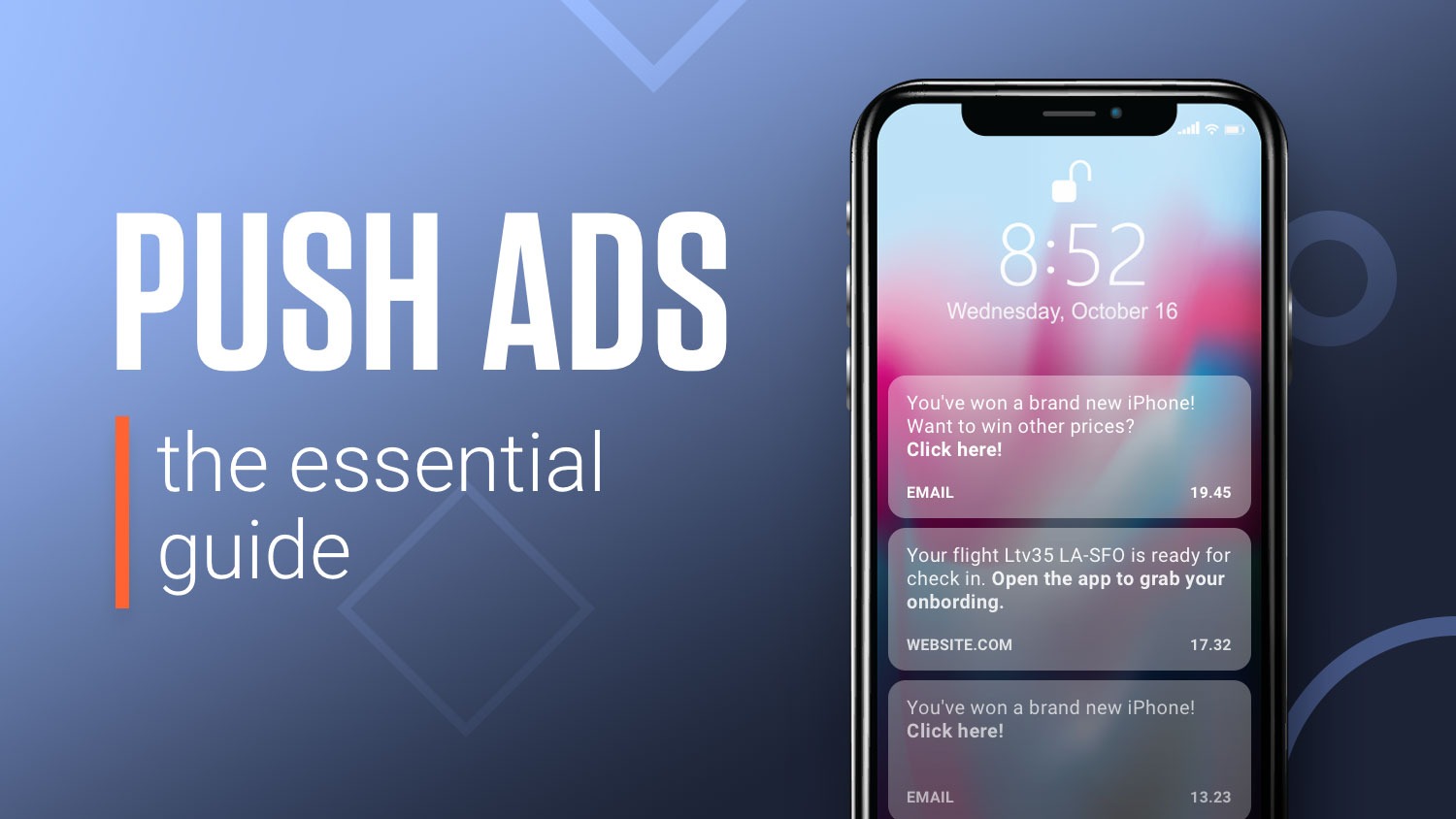 Пуш реклама. Push ads. Push реклама. Push-уведомления фото для презентации. In-Page Push ads.