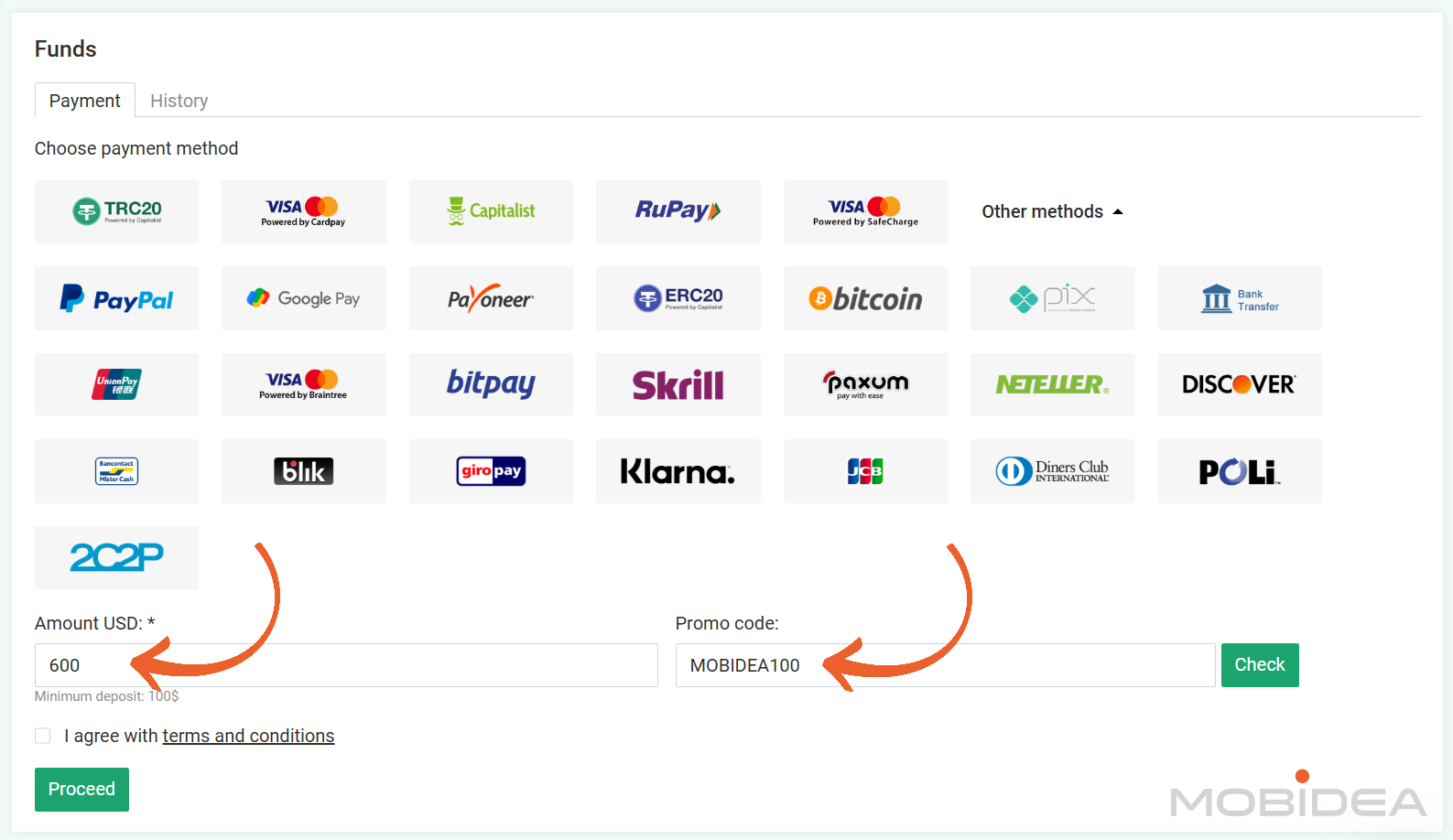 evadav add funds