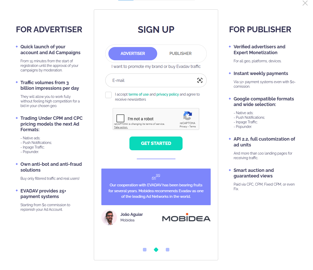 evadav sign up