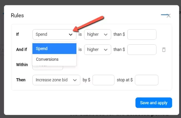 Spend or number of Conversions for rule-based campaigns in PropellerAds