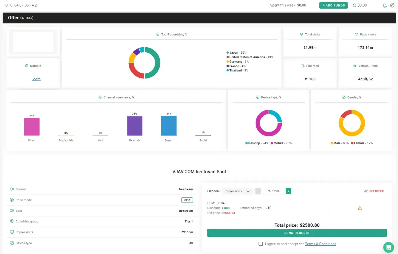 clickadilla marketplace offer page