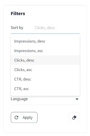 sorting filters on rollerads creatives library