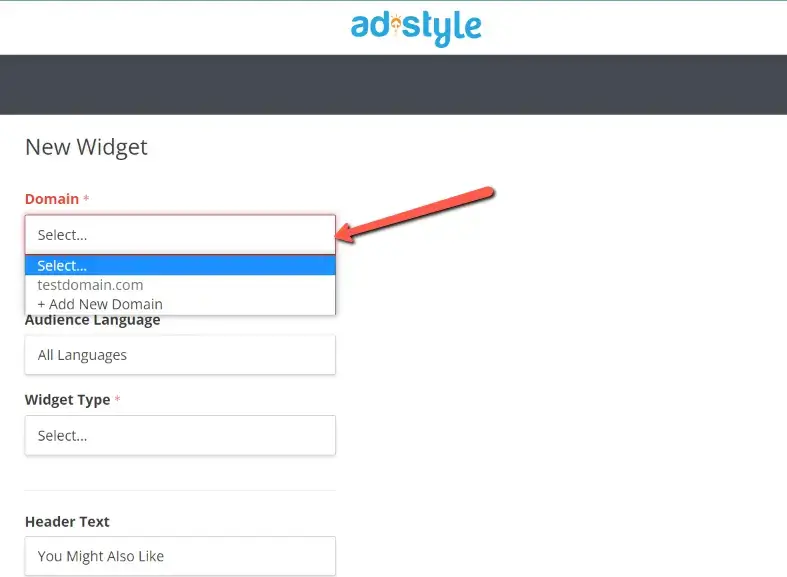 adding a website widget on adstyle ad network 3