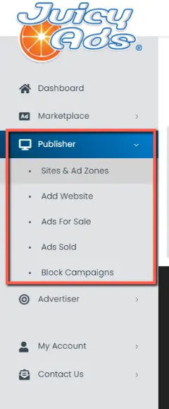 juicyads publisher account