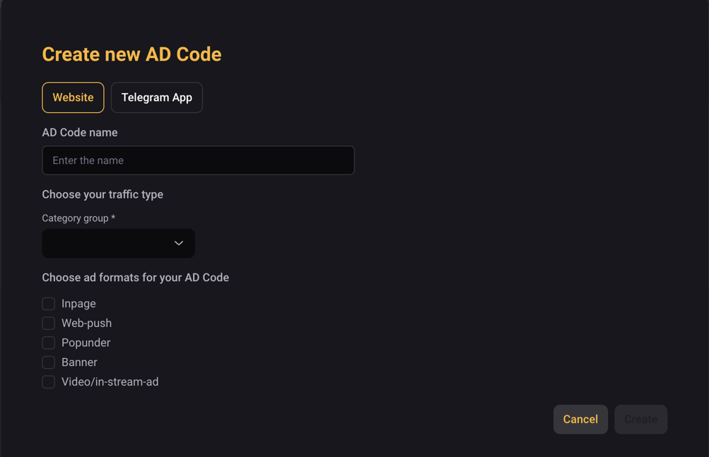 ad code