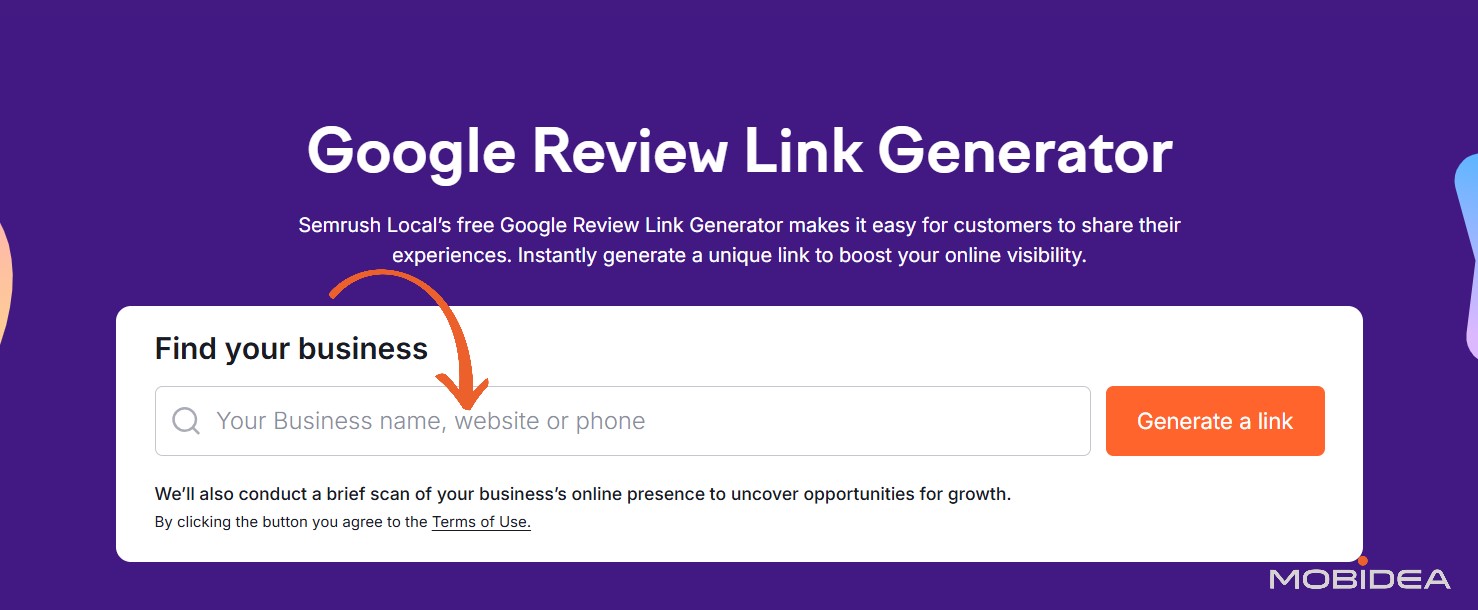 semrush Google Review Link Generator