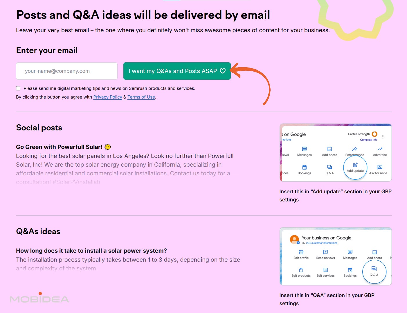 semrush social posts and qa ideas