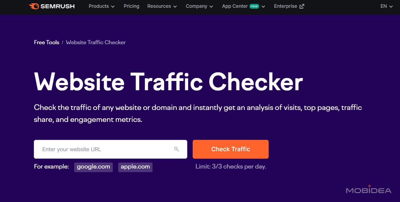 semrush website traffic checker