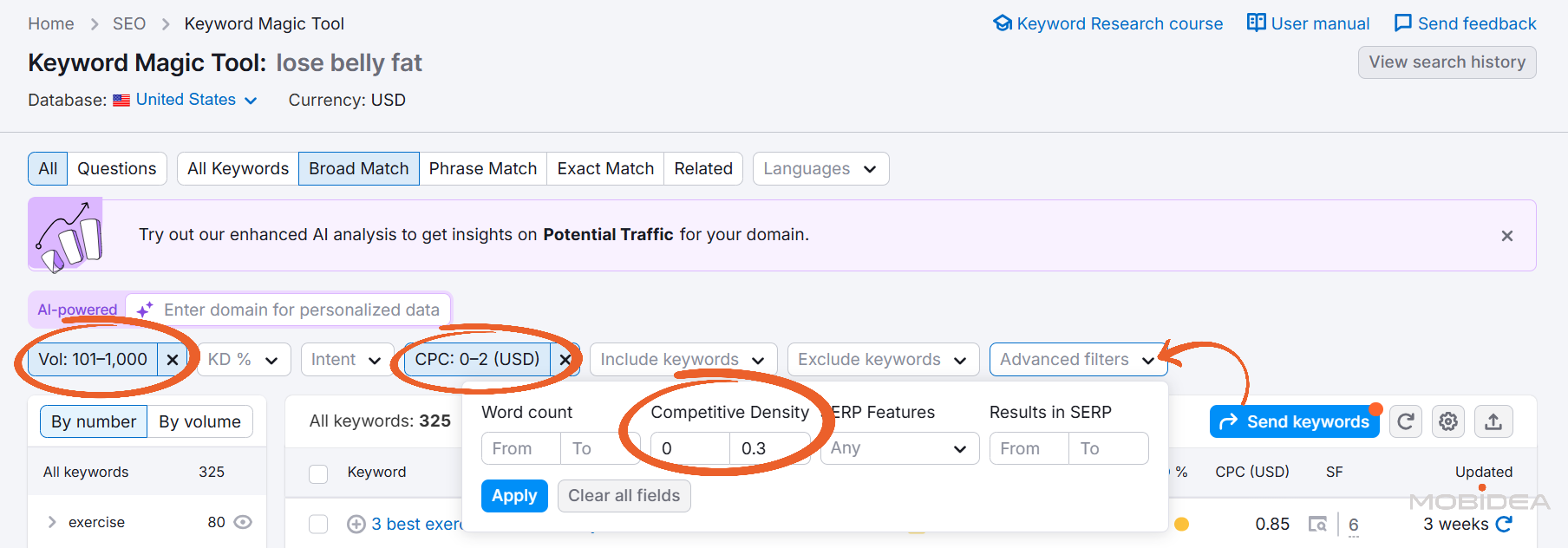 semrush keyword magic tool 2