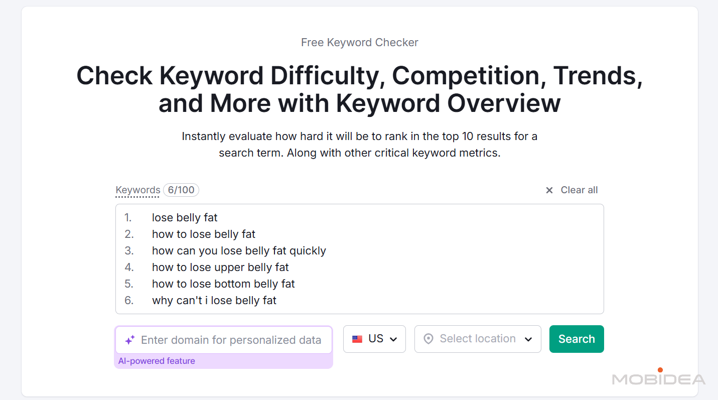 semrush keyword overview 2