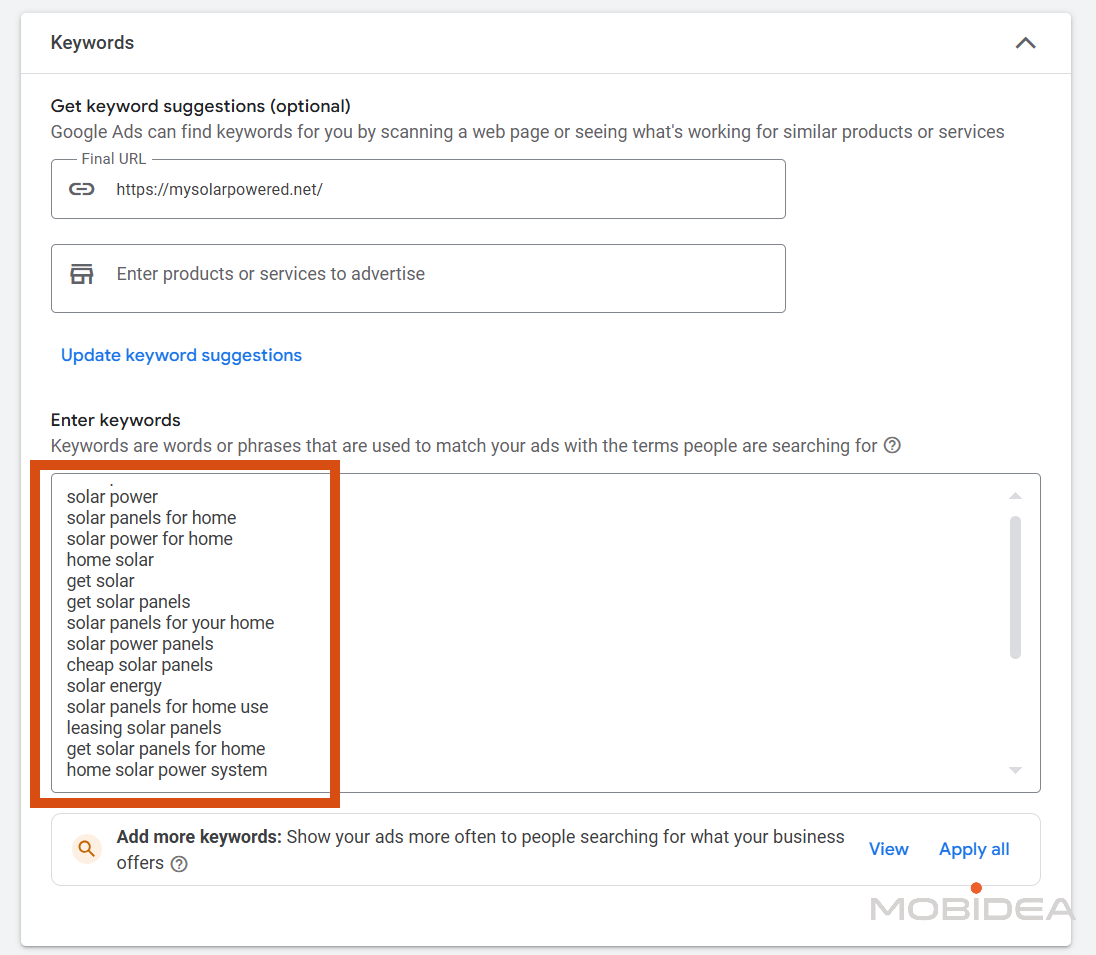 using keyword research in google ads