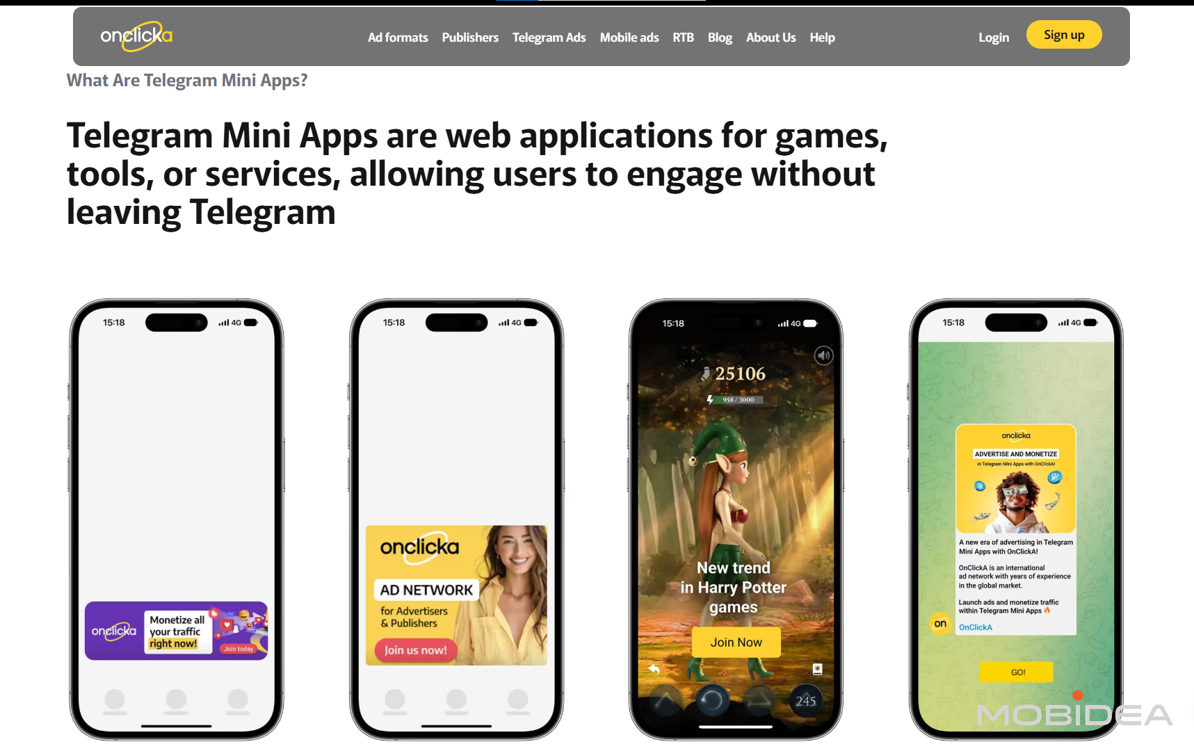onclicka telegram ads