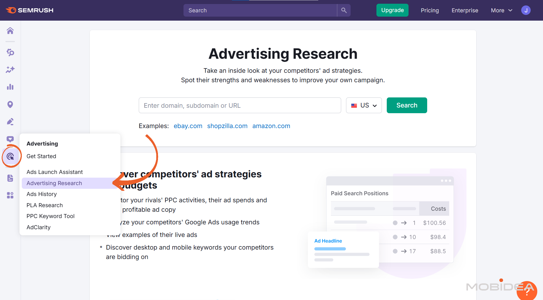 semrush advertising research