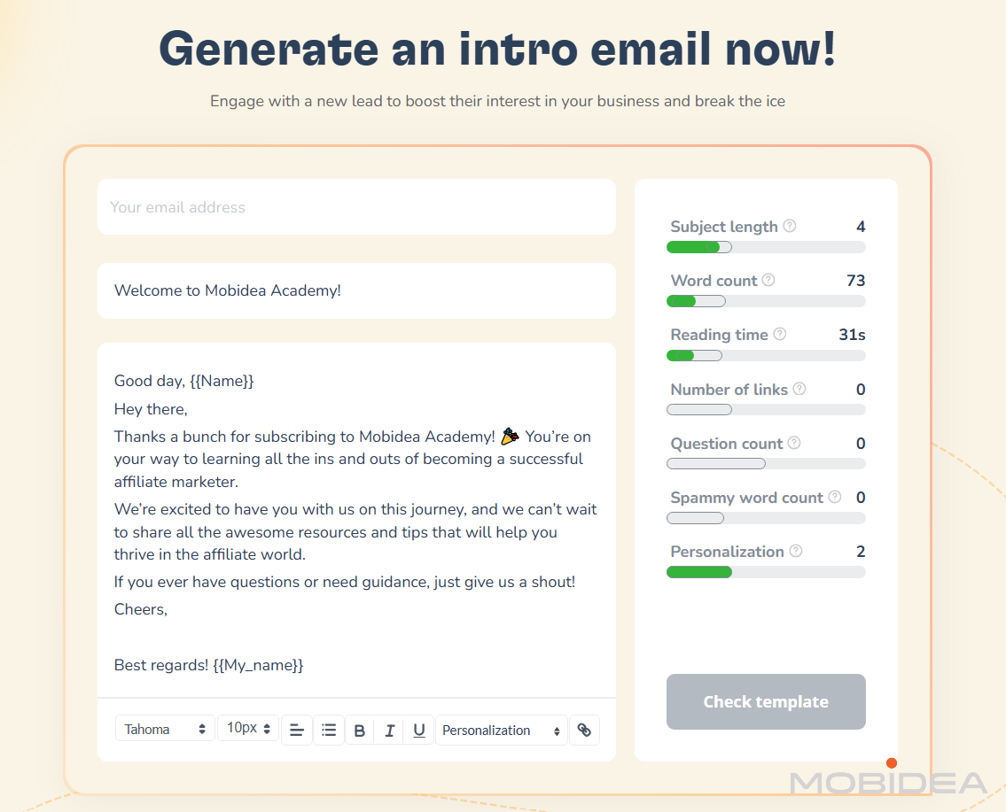 warmy cold email sequence 1