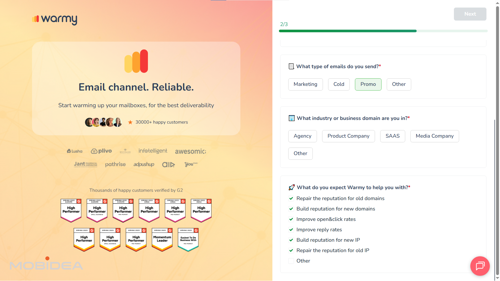 warmy onboarding 2