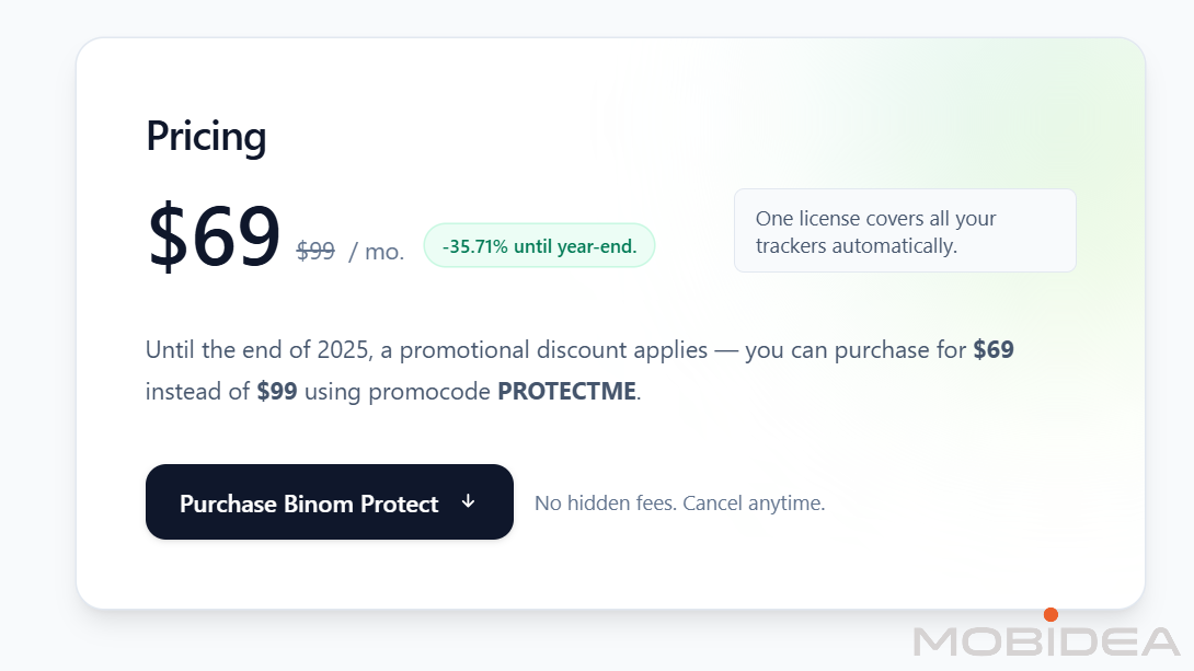binom protect pricing