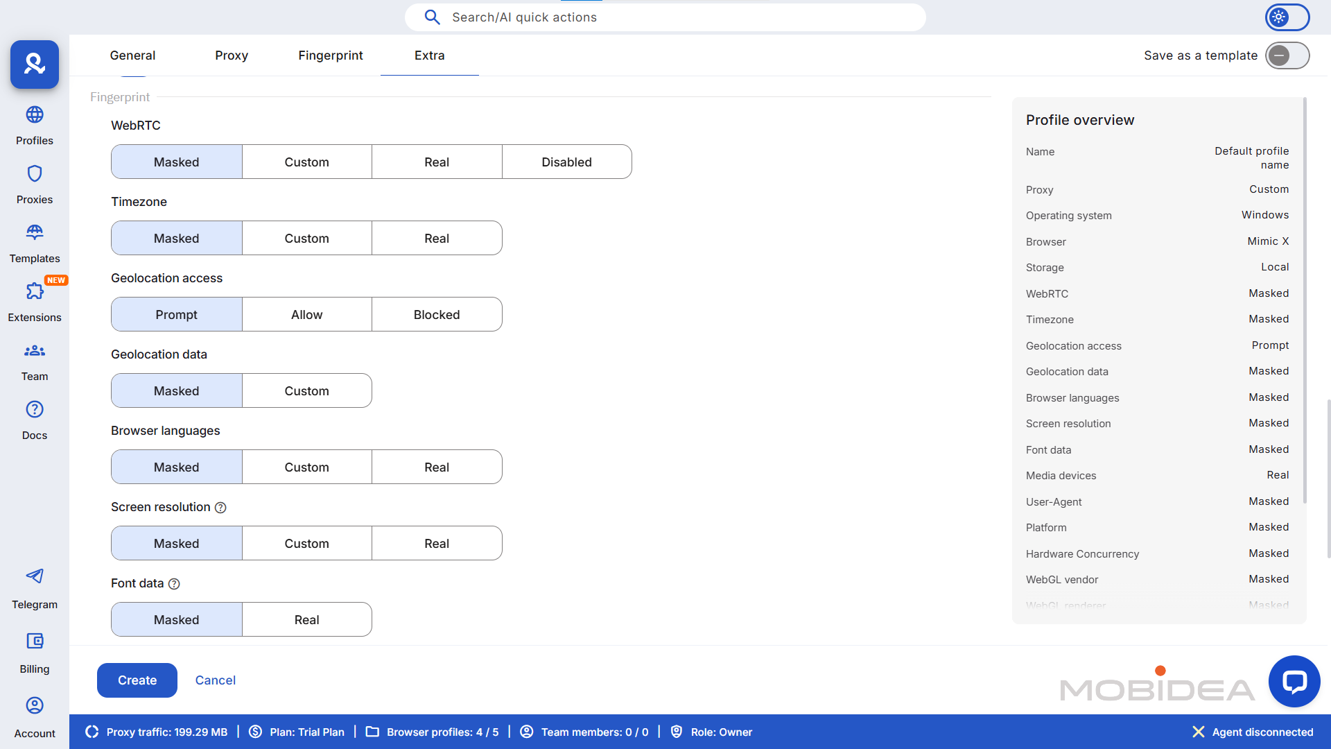 new multilogin create profile 5