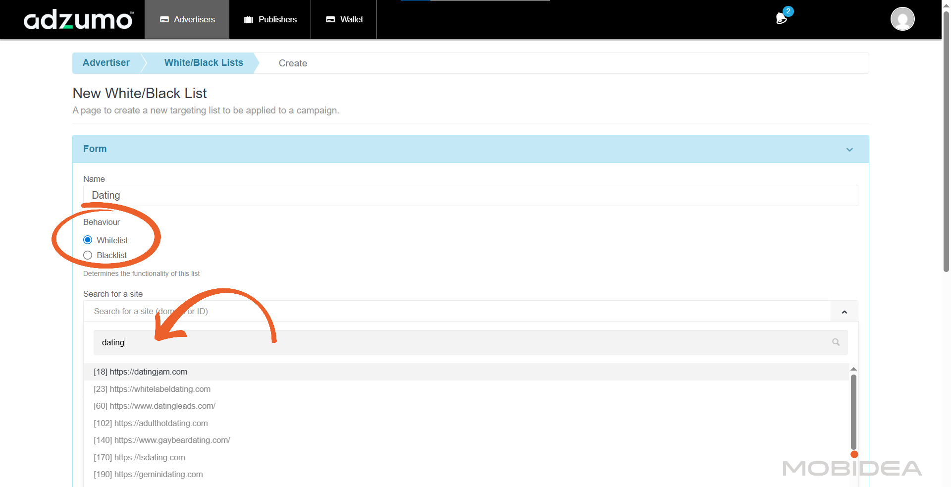 adzumo white and black list