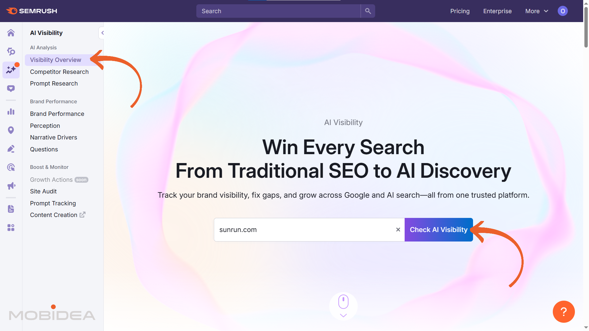 semrush one ai visibility overview