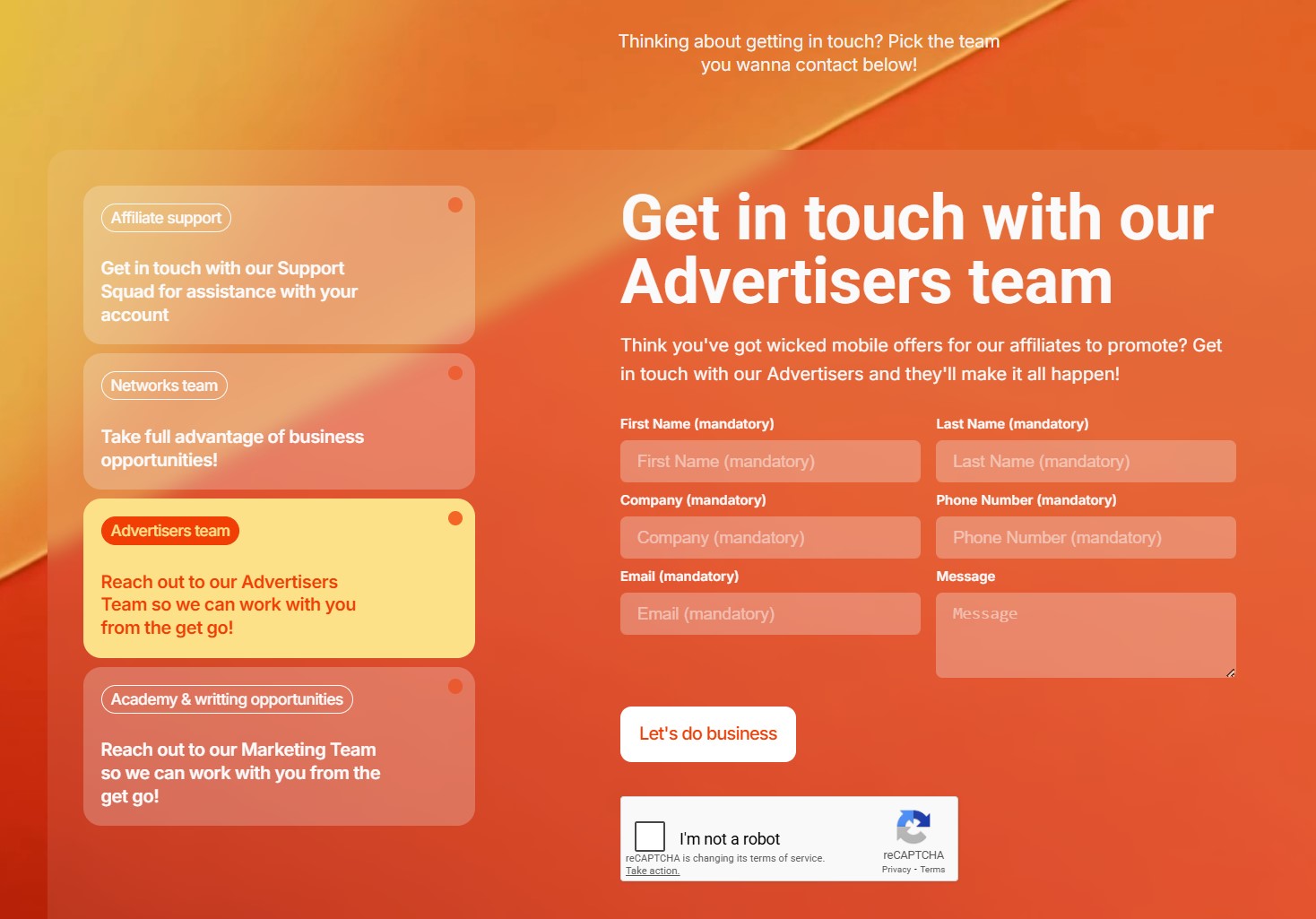 mobidea advertiser onboarding