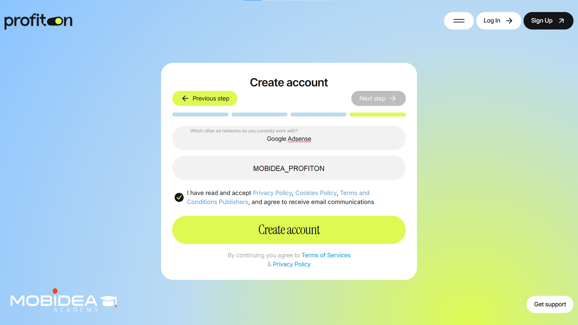profiton sign up4