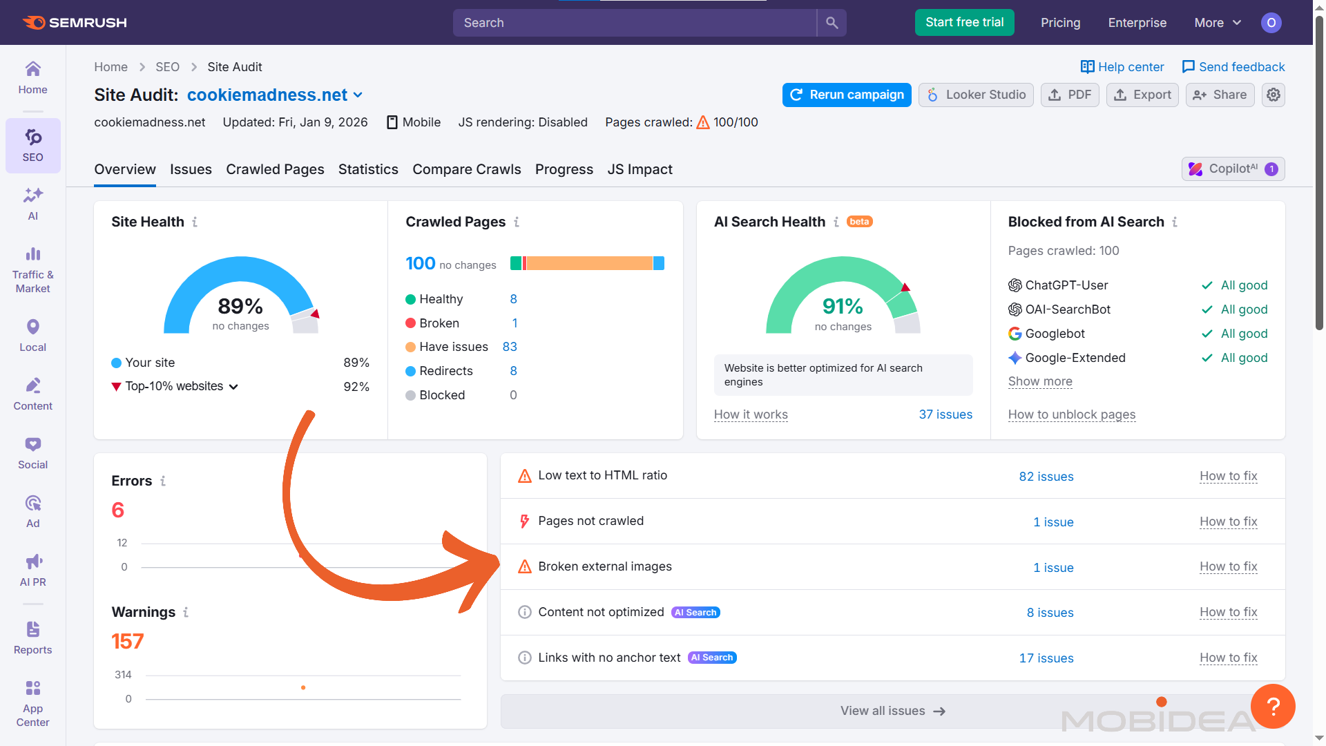 semrush site audit settings 7