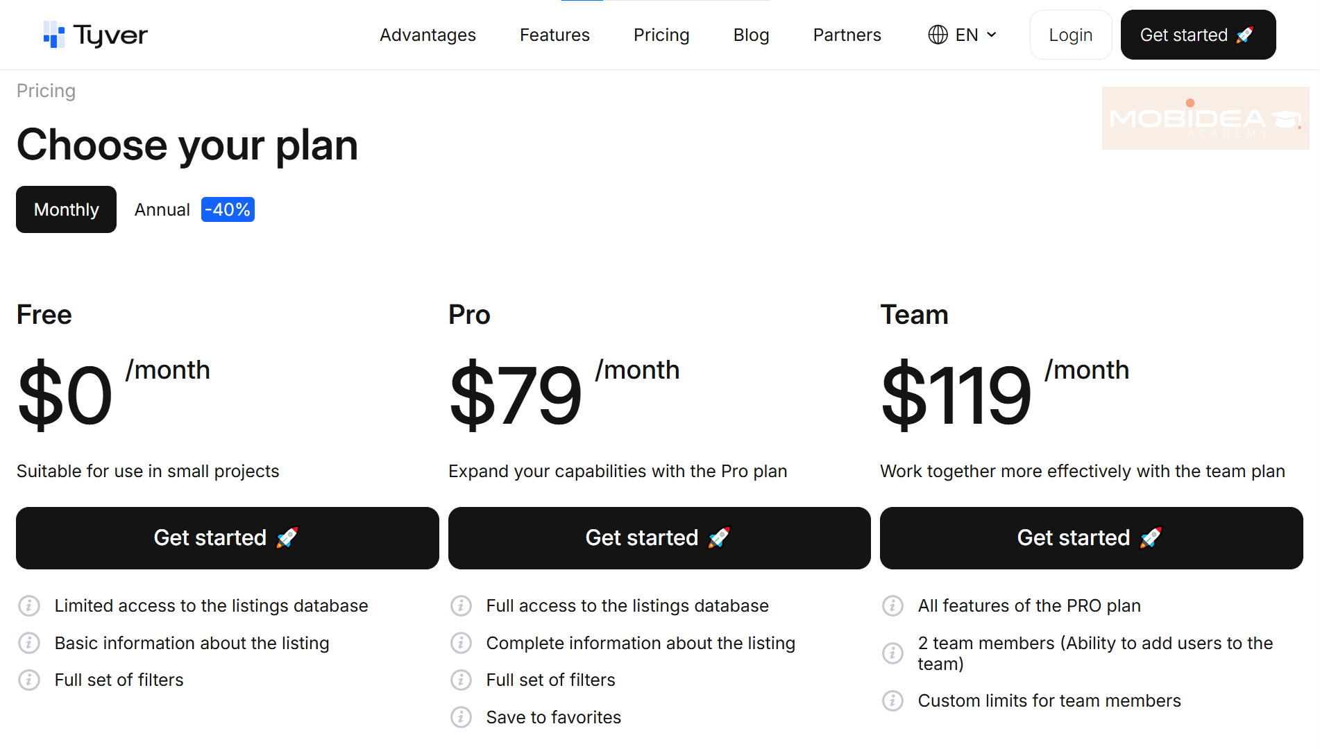 tyver plans and pricing