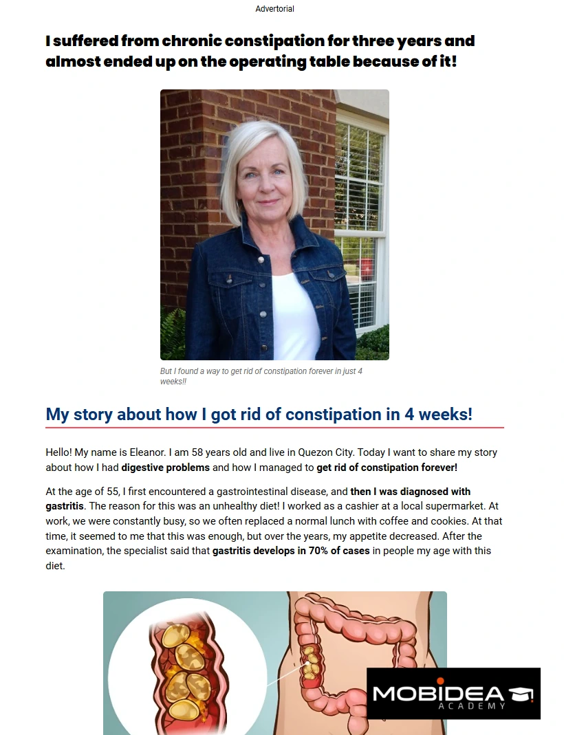 native ads for slimming tea advertorial