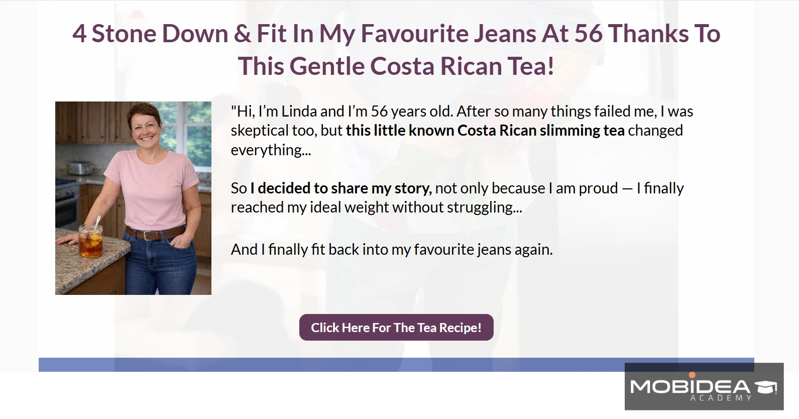 nutra slimming tea in meta landing page