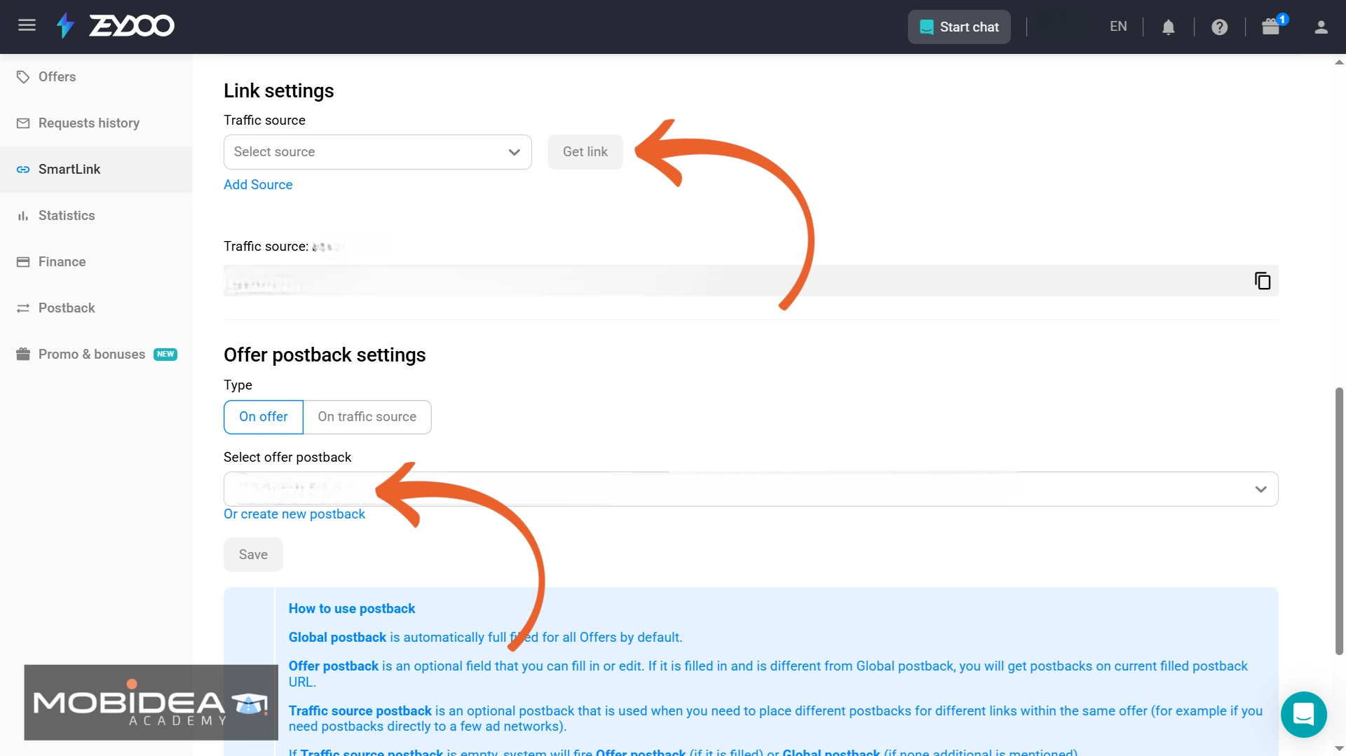 zeydoo offer postback settings