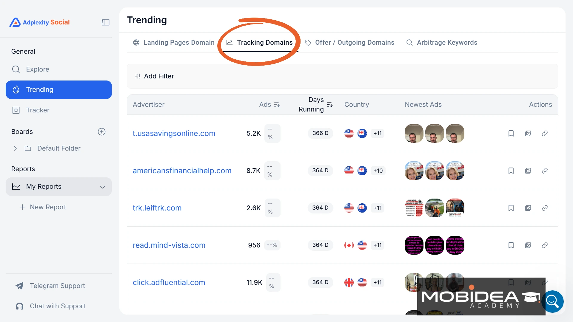 adplexity social trending 2
