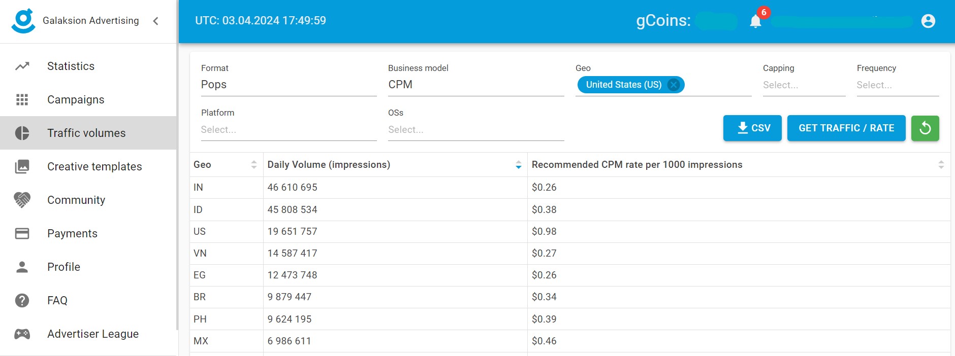 galaksion dating ad network