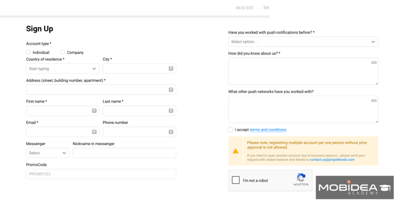 propush sign up