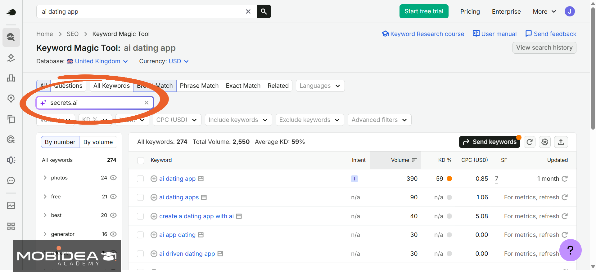 ai keyword research