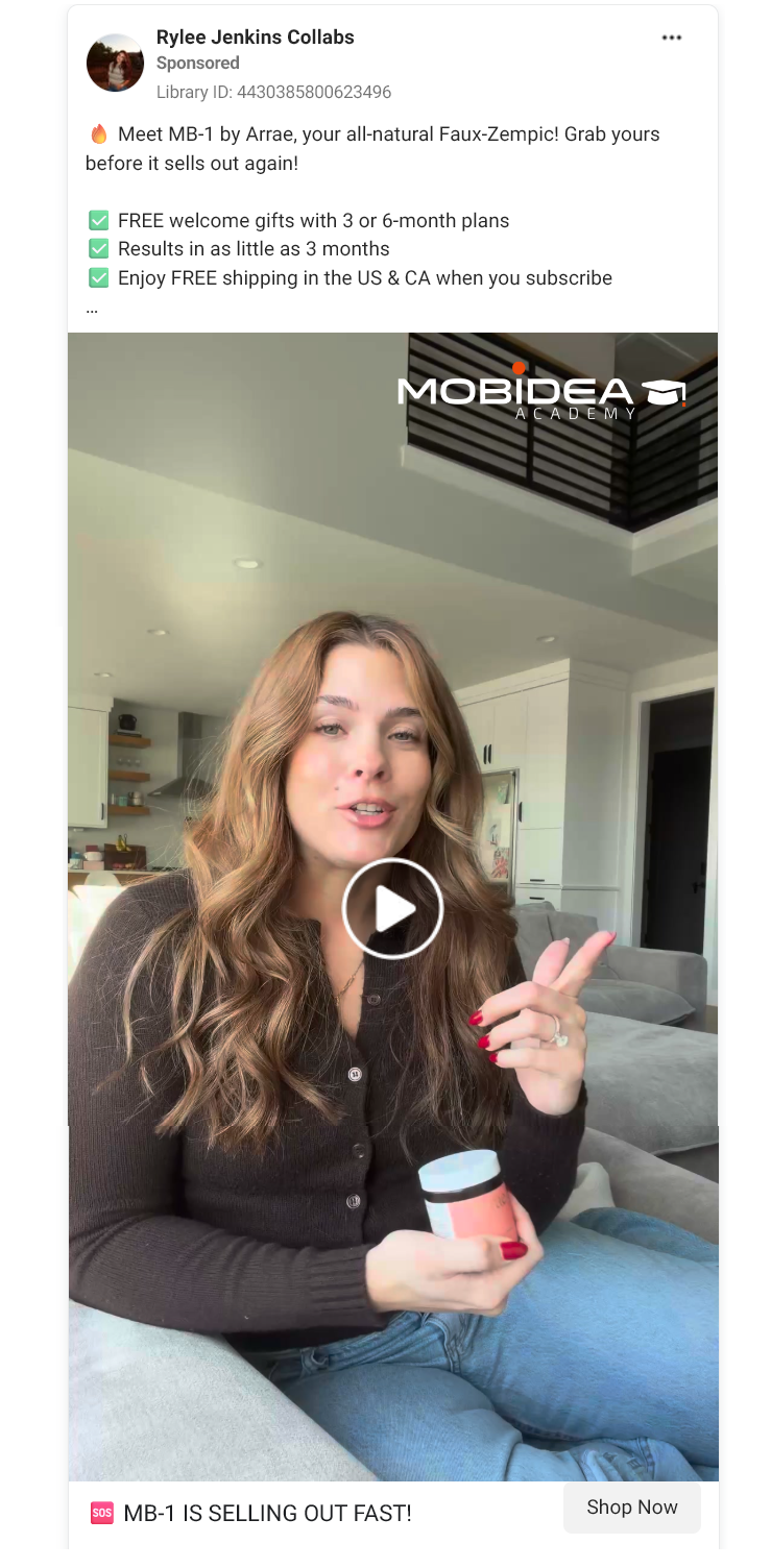 meta ads weight loss pills
